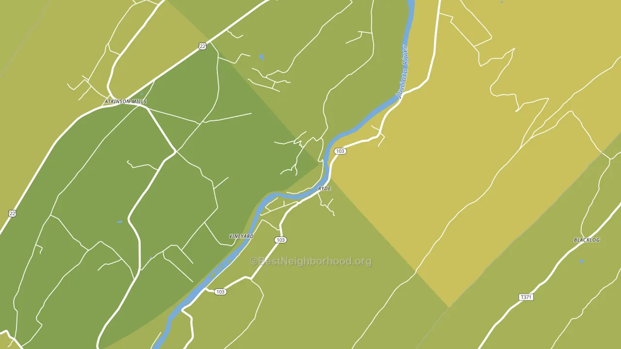 Ryde, PA block-group voter-turnout map