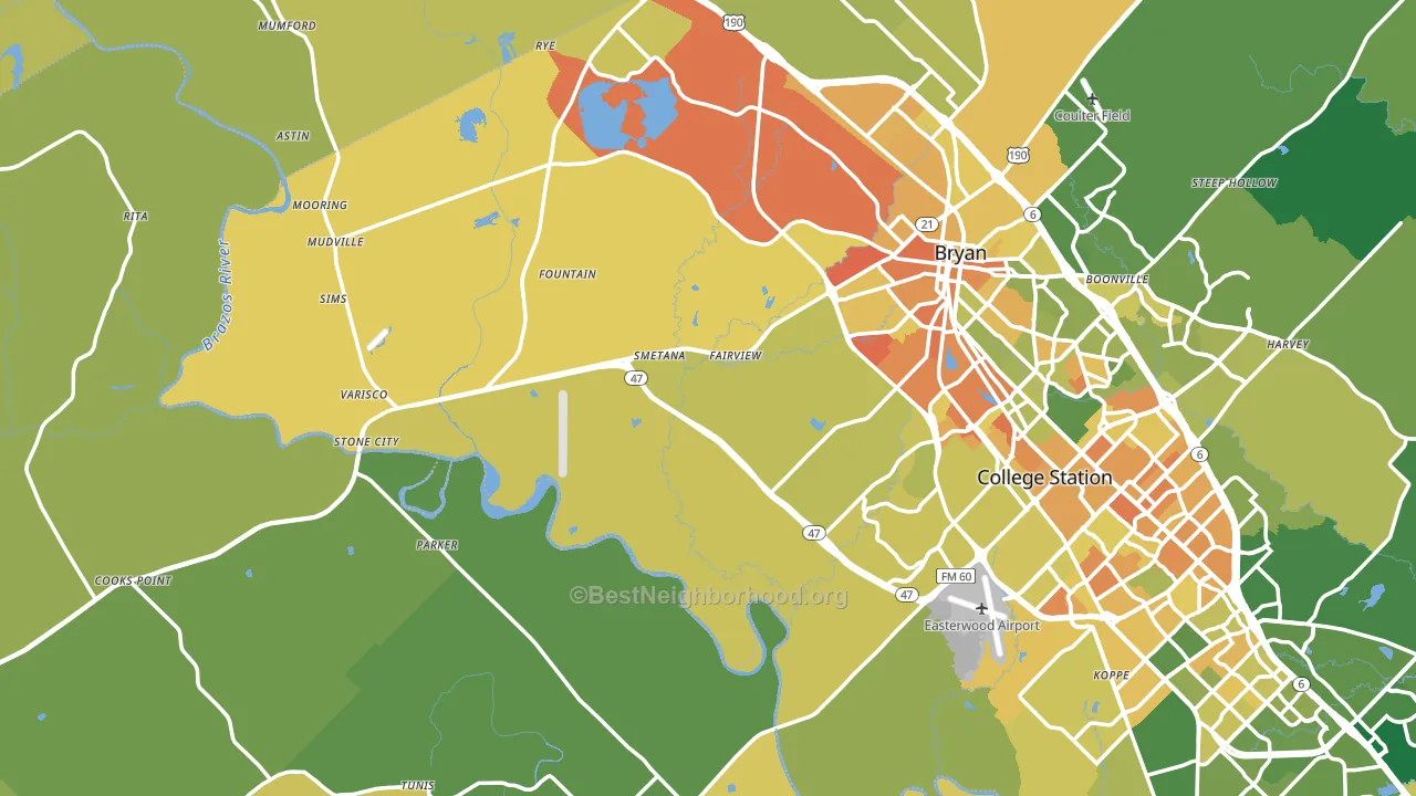 Rye, TX block-group voter-turnout map