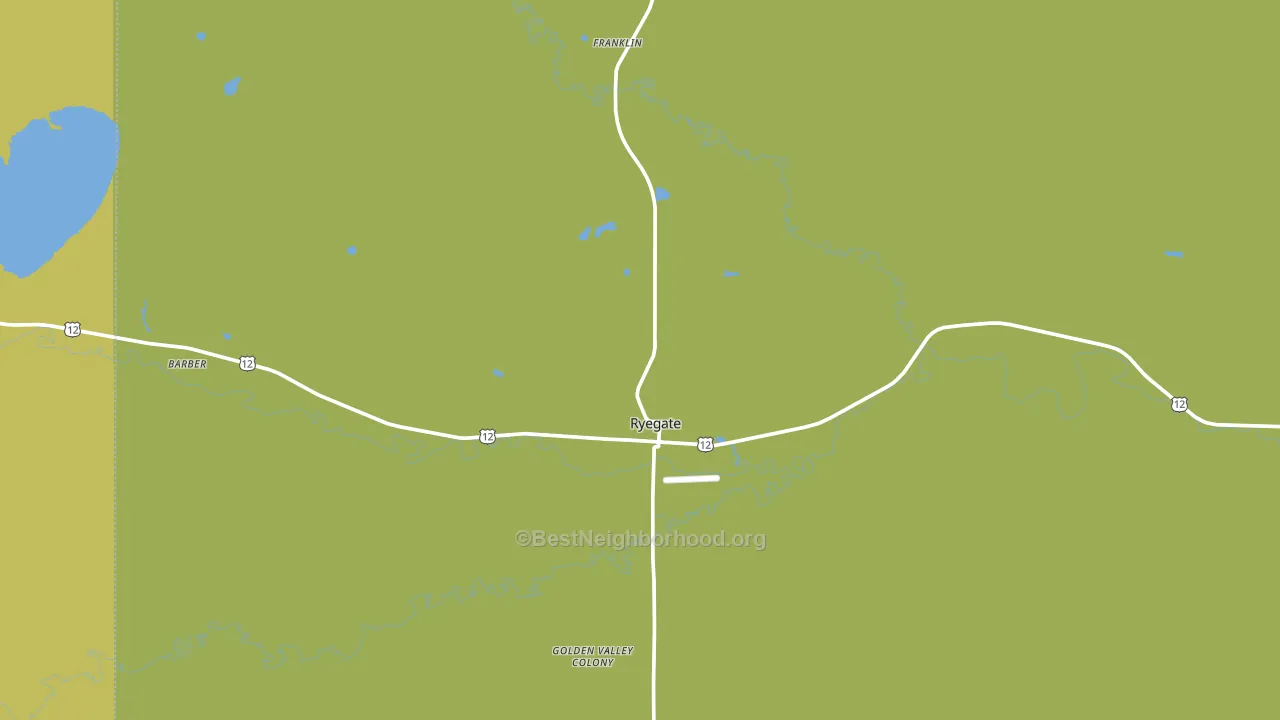 Ryegate, MT block-group voter-turnout map