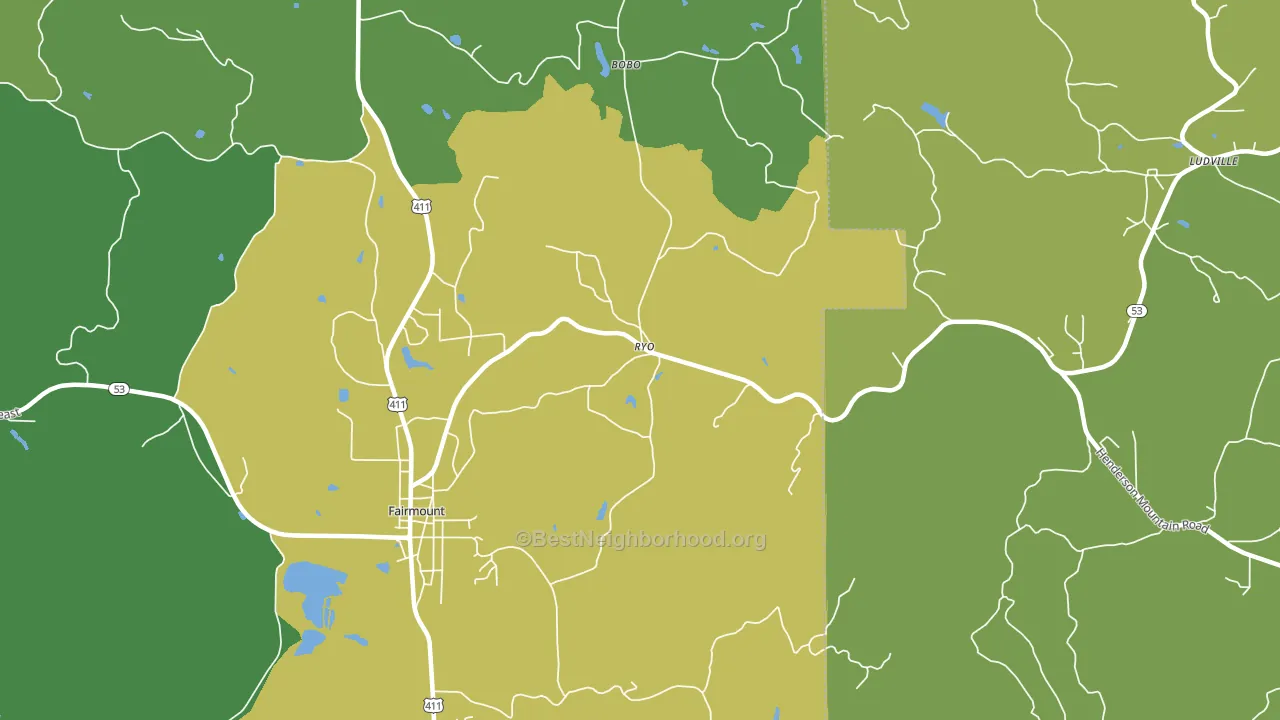Ryo, GA block-group voter-turnout map