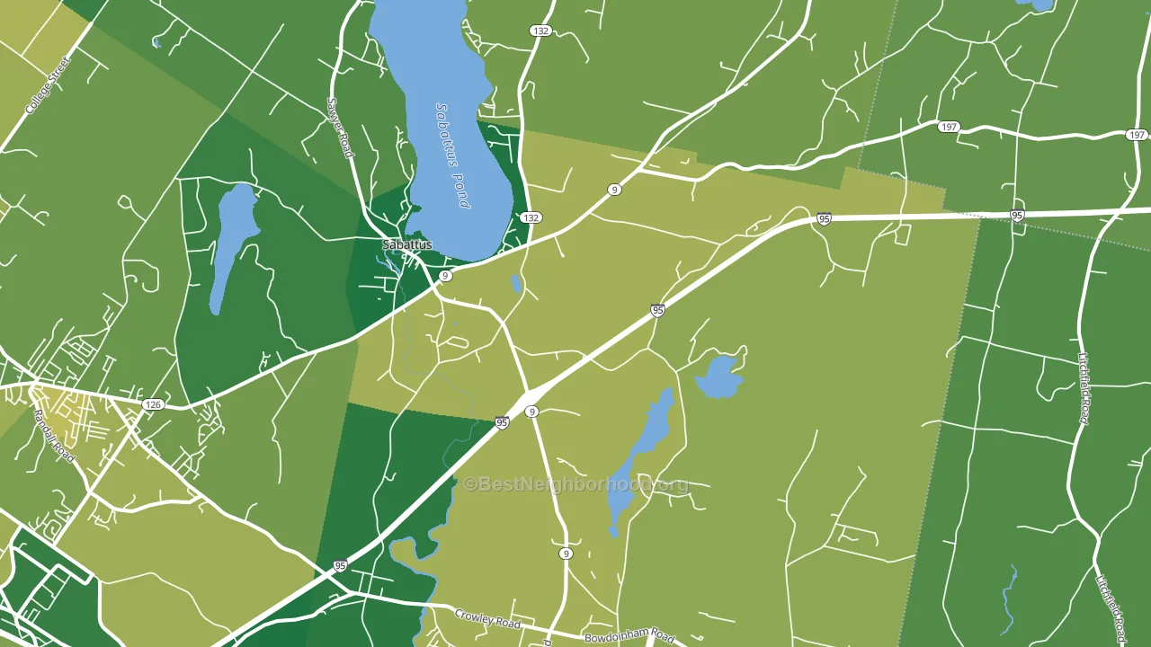 Sabattus, ME block-group voter-turnout map