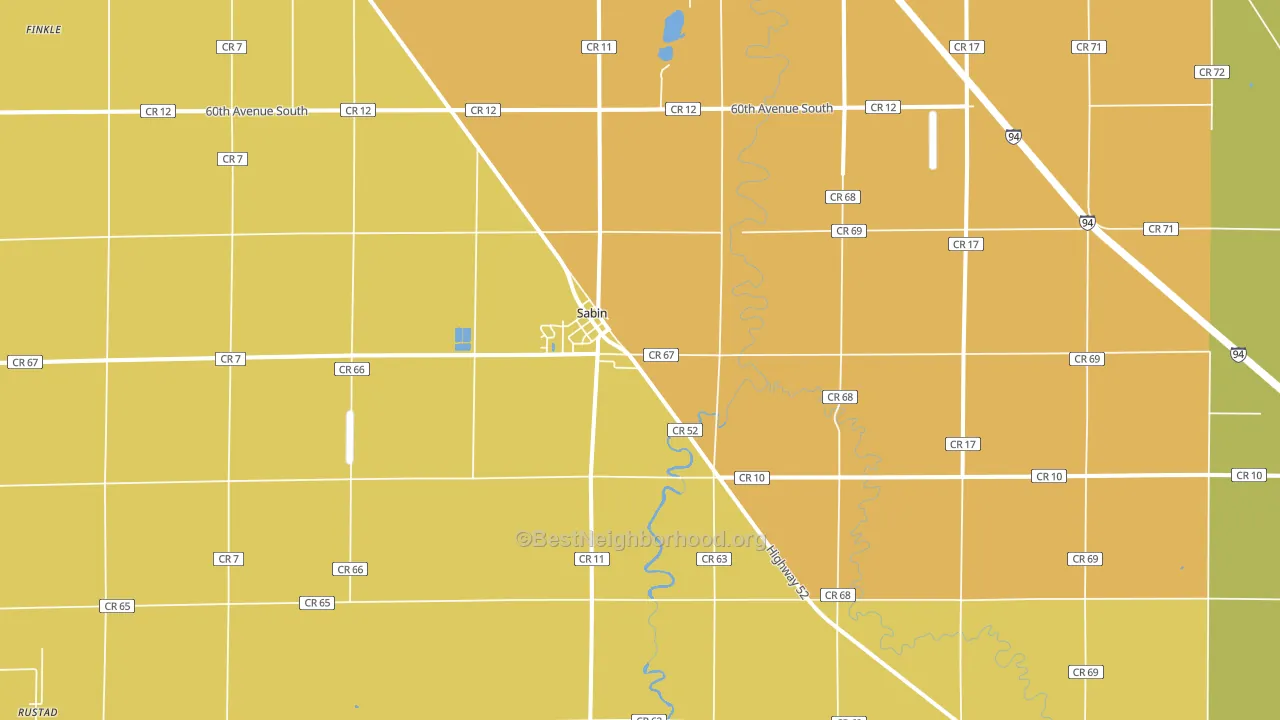 Sabin, MN block-group voter-turnout map