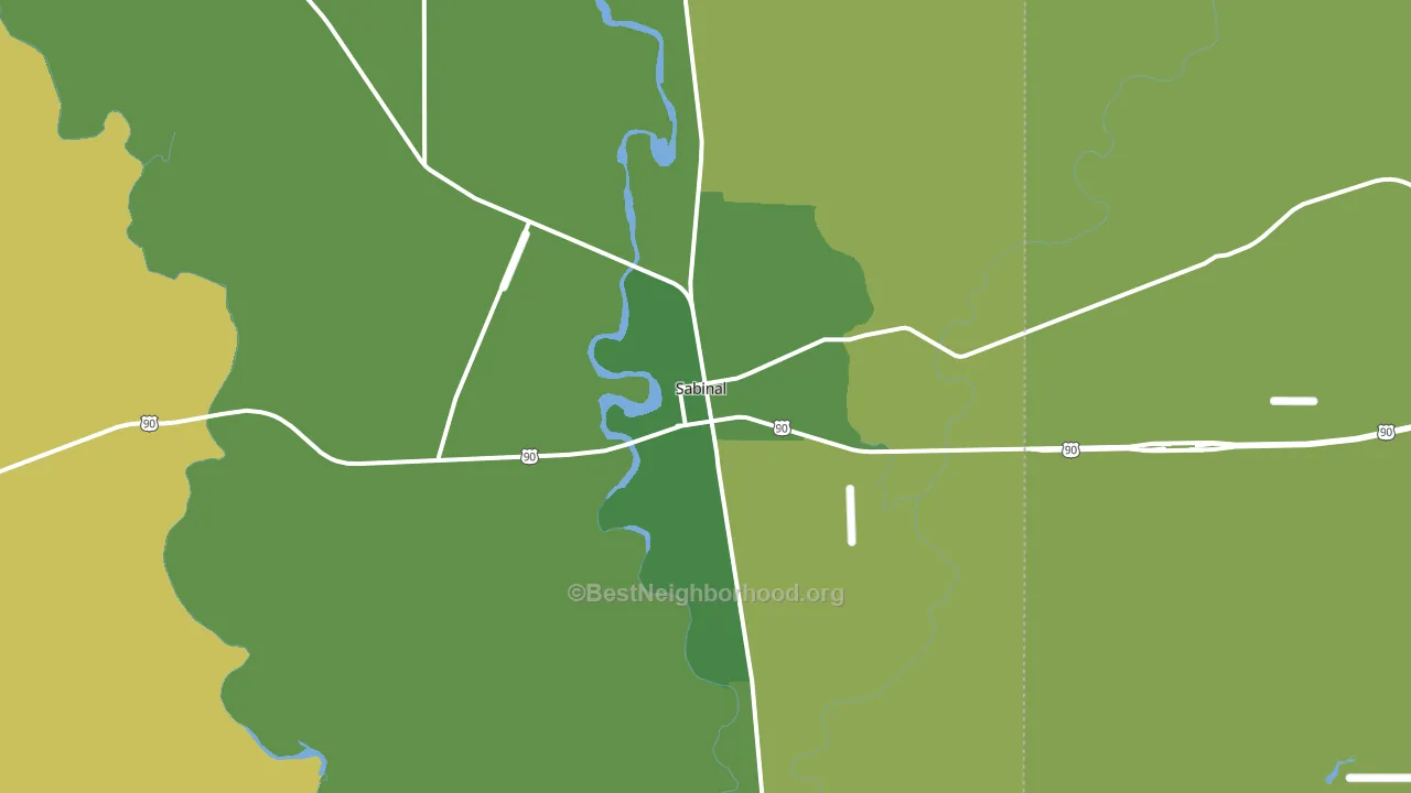 Sabinal, TX block-group voter-turnout map