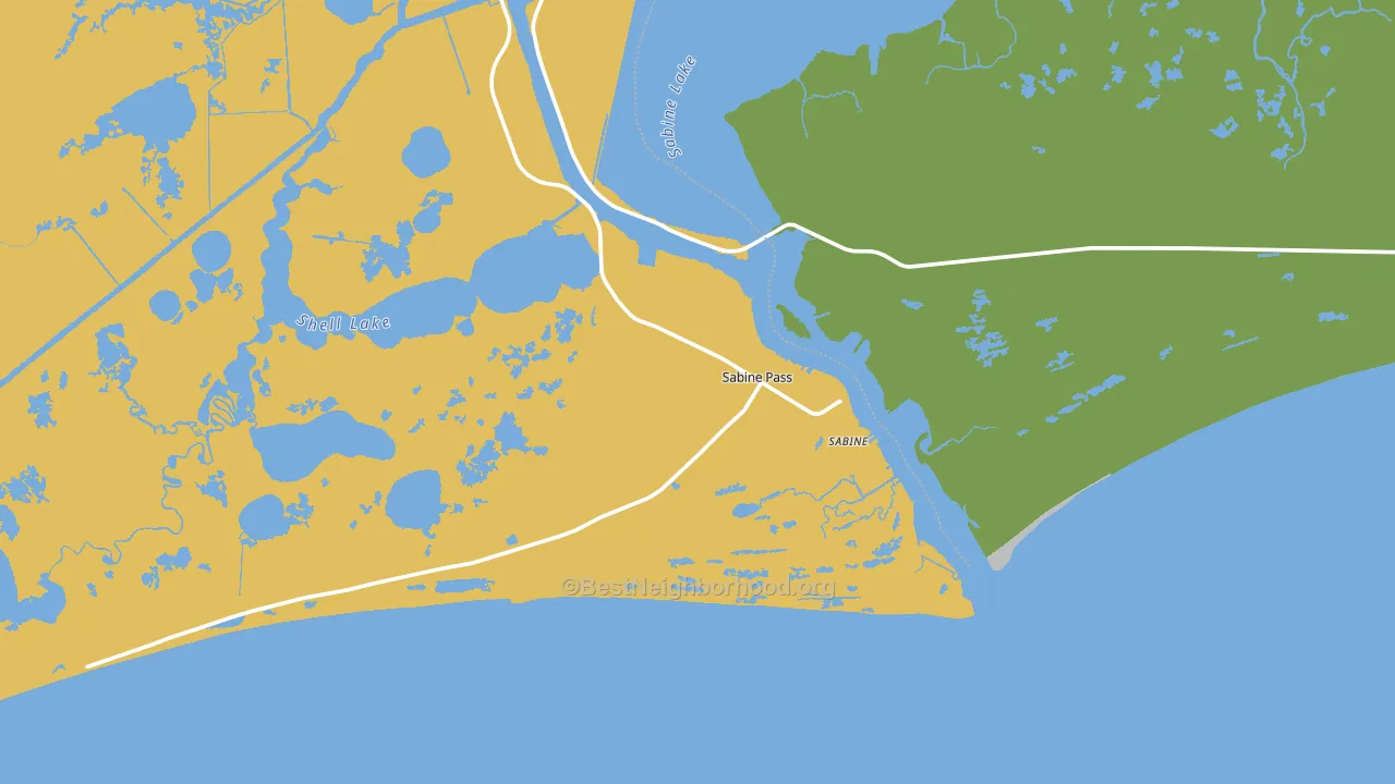 Sabine Pass, TX block-group voter-turnout map
