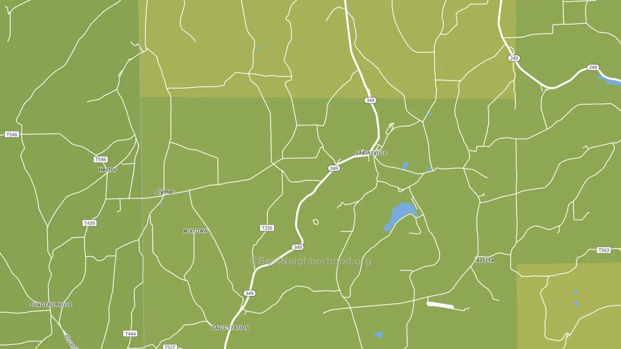 Sabinsville, PA block-group voter-turnout map