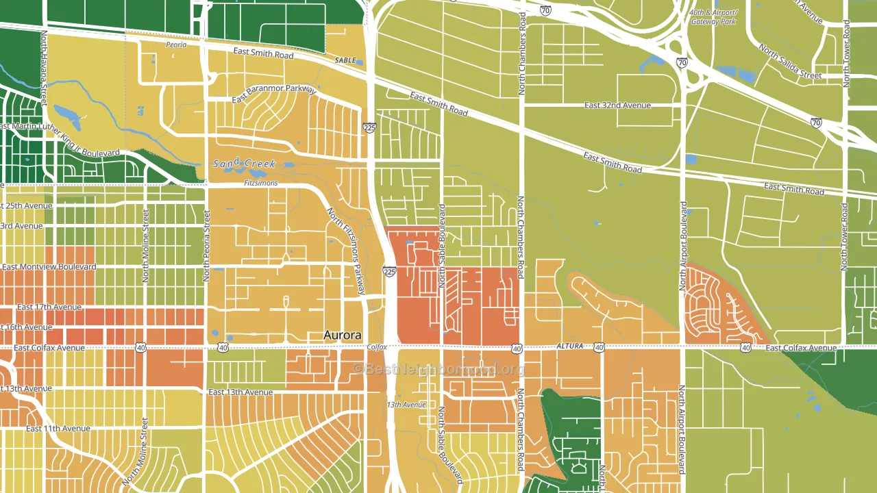 Sable Altura Chambers, Aurora, CO block-group voter-turnout map