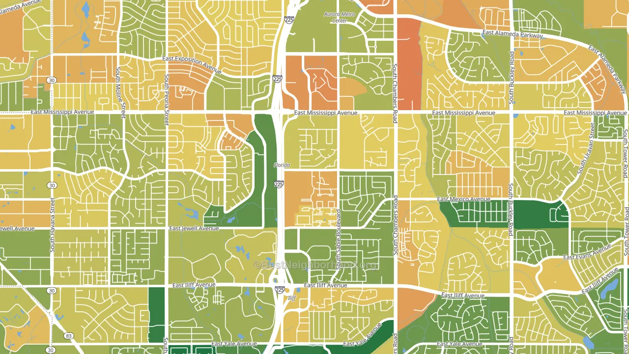 Sableridge, Aurora, CO block-group voter-turnout map