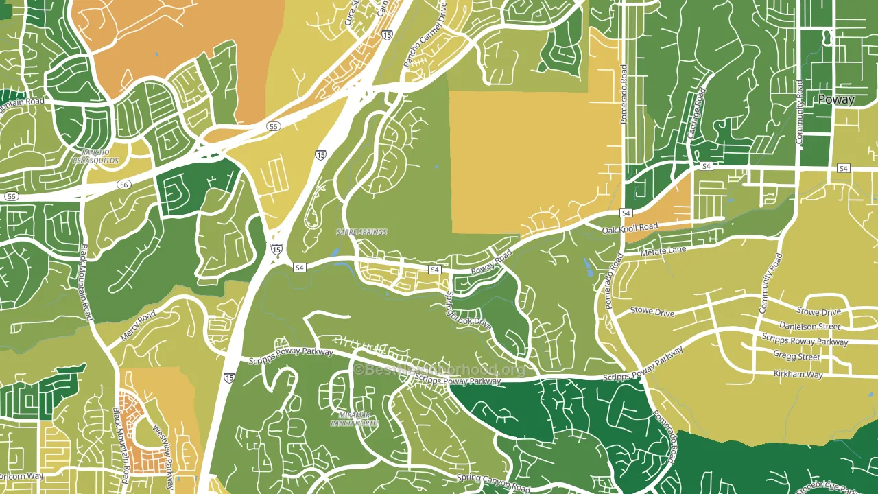 Sabre Springs, San Diego, CA block-group voter-turnout map