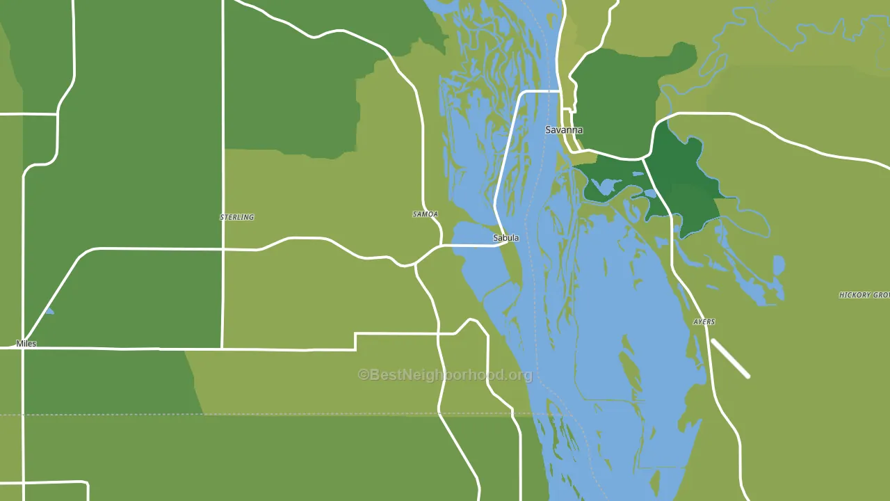 Sabula, IA block-group voter-turnout map