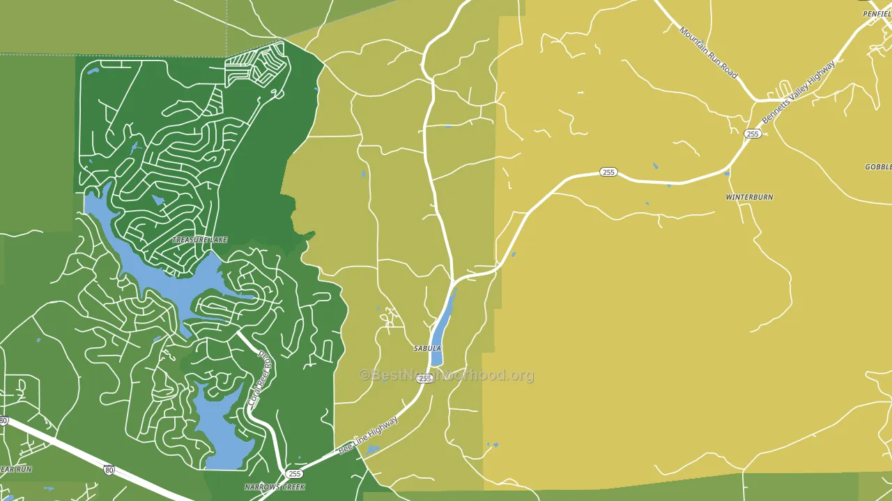 Sabula, PA block-group voter-turnout map