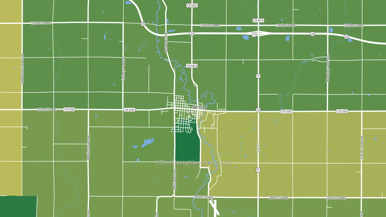 Sac City, IA block-group voter-turnout map