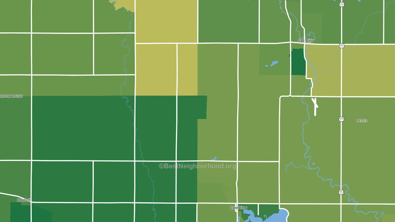 Sac County, IA block-group voter-turnout map