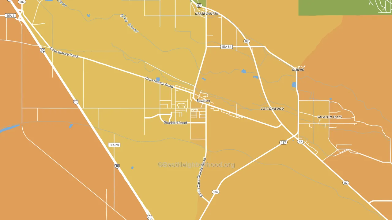 Sacaton, AZ block-group voter-turnout map
