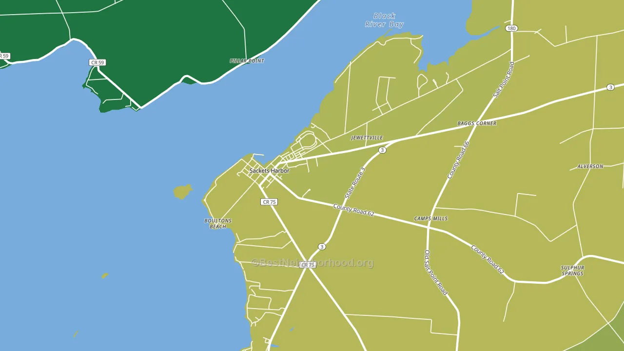 Sackets Harbor, NY block-group voter-turnout map