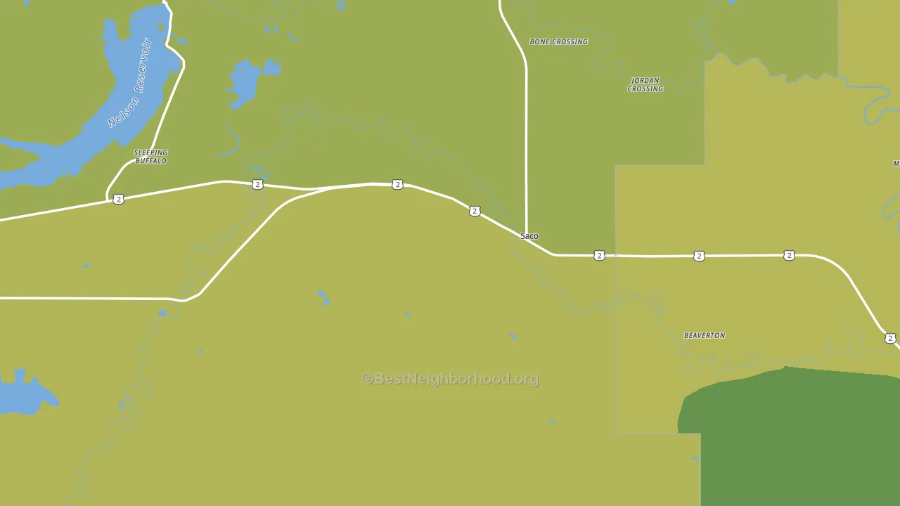 Saco, MT block-group voter-turnout map