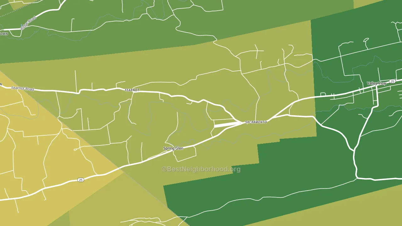 Sacramento, PA block-group voter-turnout map