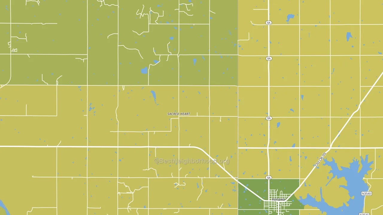 Sacred Heart, OK block-group voter-turnout map