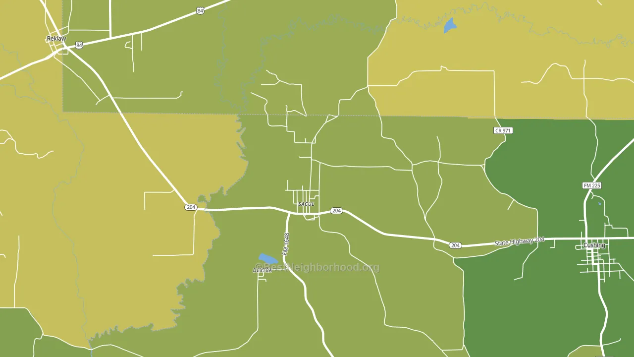 Sacul, TX block-group voter-turnout map