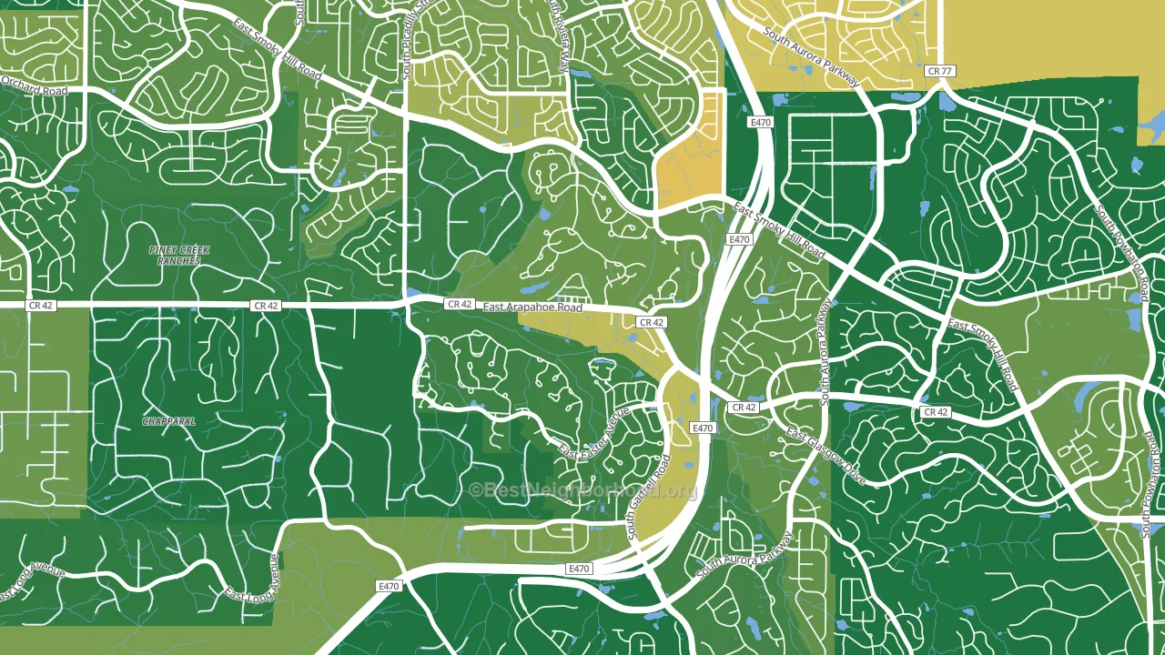 Saddle Rock Golf Club, Aurora, CO block-group voter-turnout map