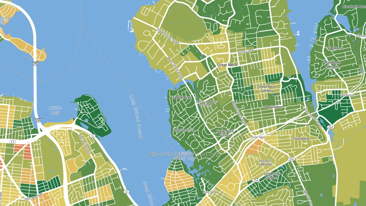 Saddle Rock, NY block-group voter-turnout map
