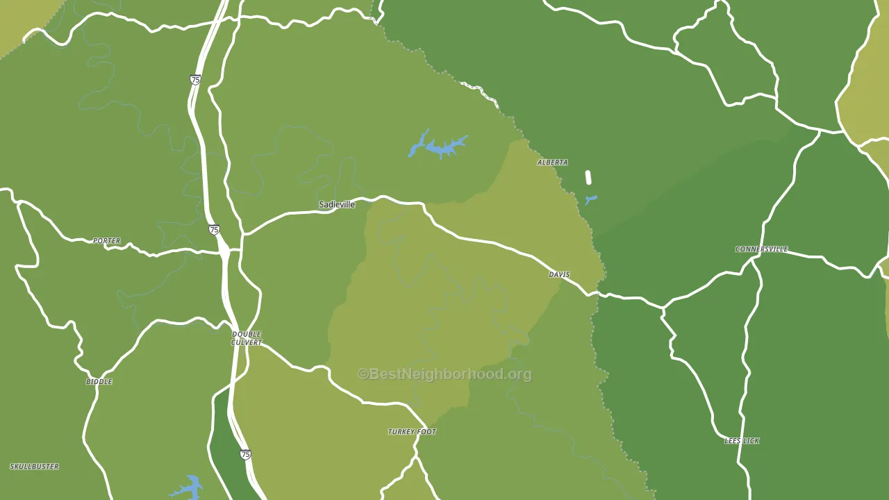 Sadieville, KY block-group voter-turnout map
