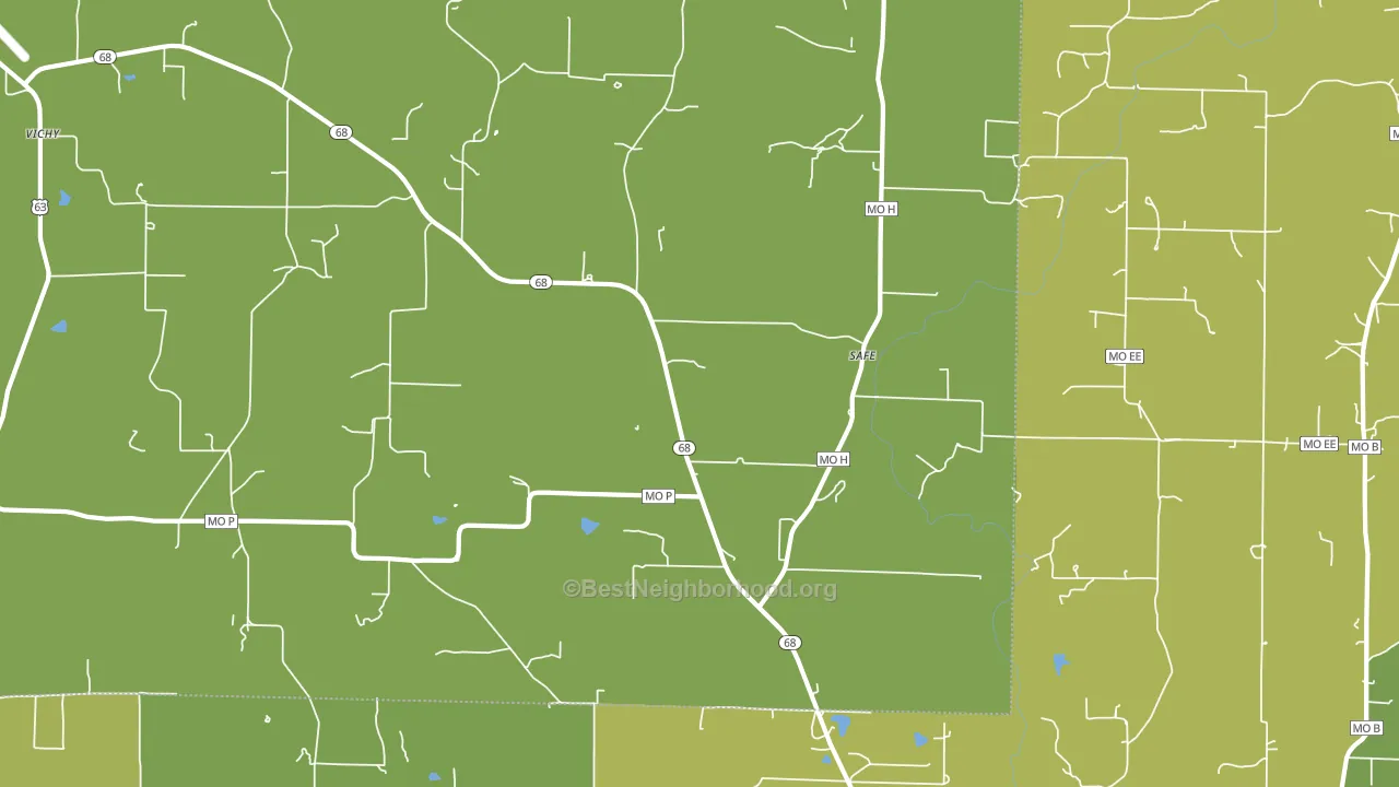 Safe, MO block-group voter-turnout map