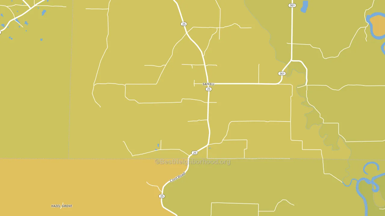 Saffell, AR block-group voter-turnout map