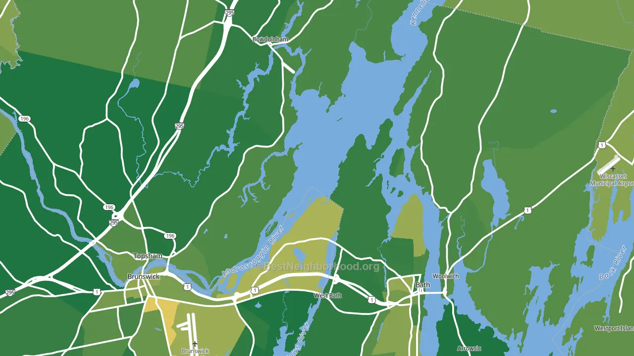 Sagadahoc County, ME block-group voter-turnout map