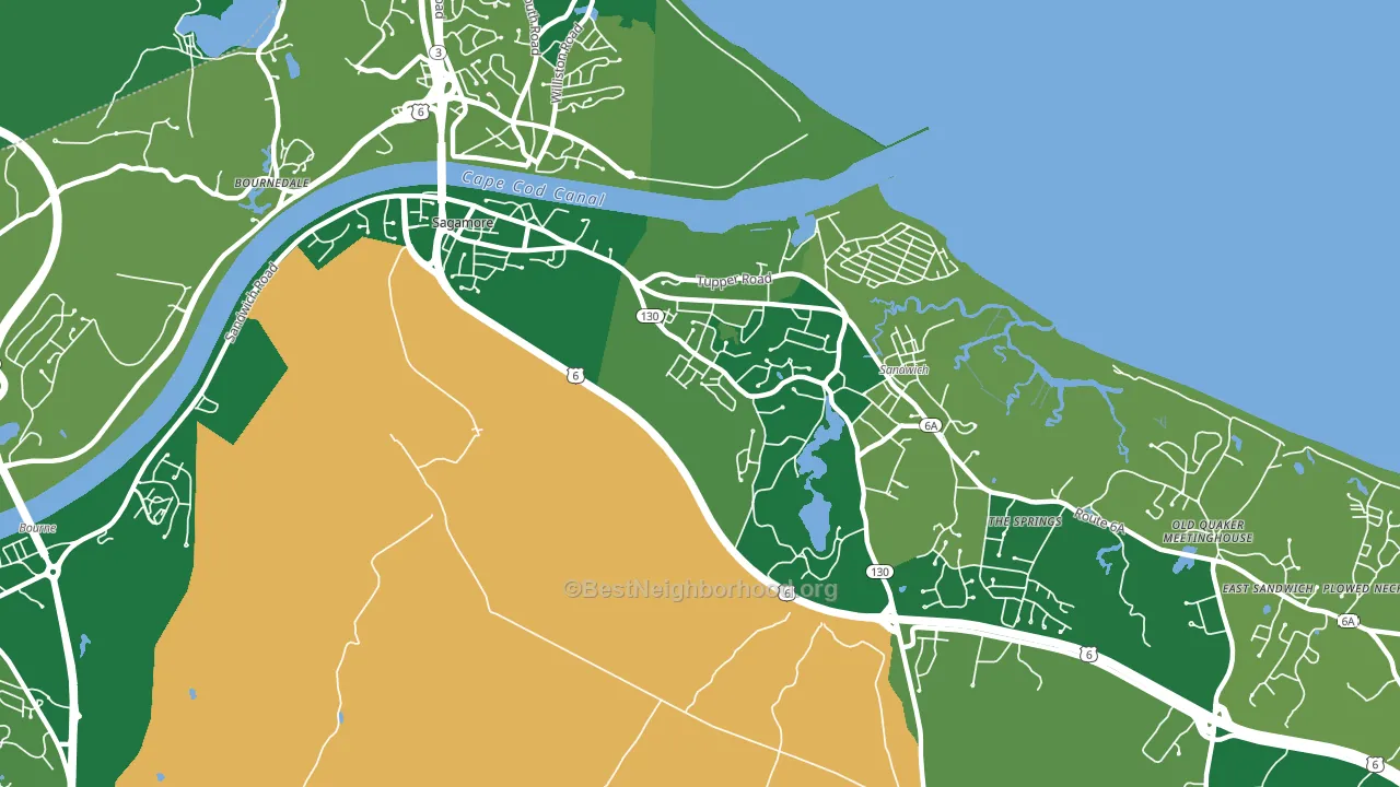 Sagamore Highlands, MA block-group voter-turnout map