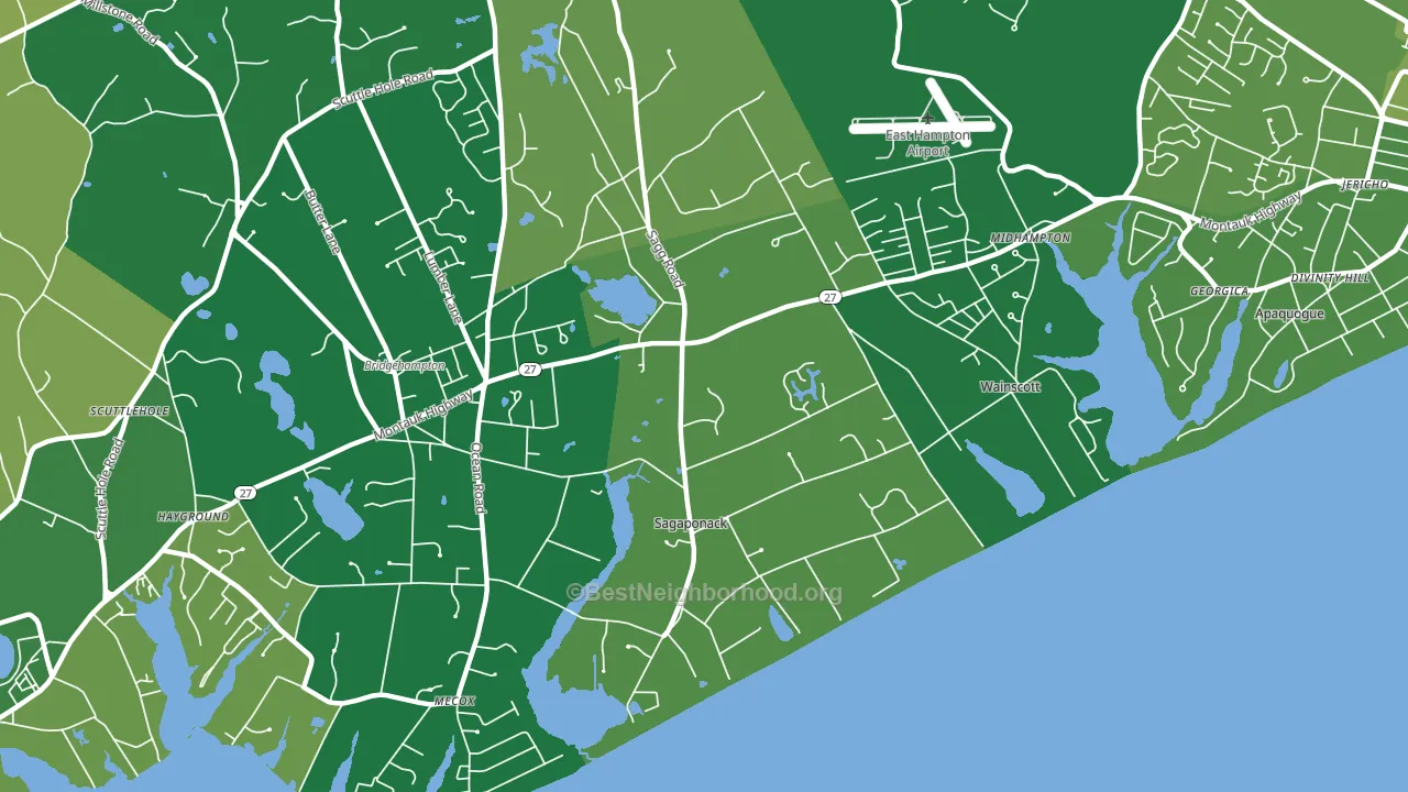 Sagaponack, NY block-group voter-turnout map