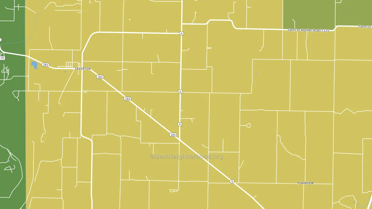 Sagerton, TX block-group voter-turnout map