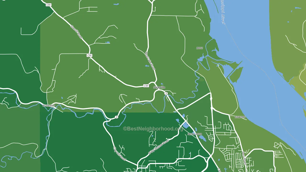 Sageville, IA block-group voter-turnout map