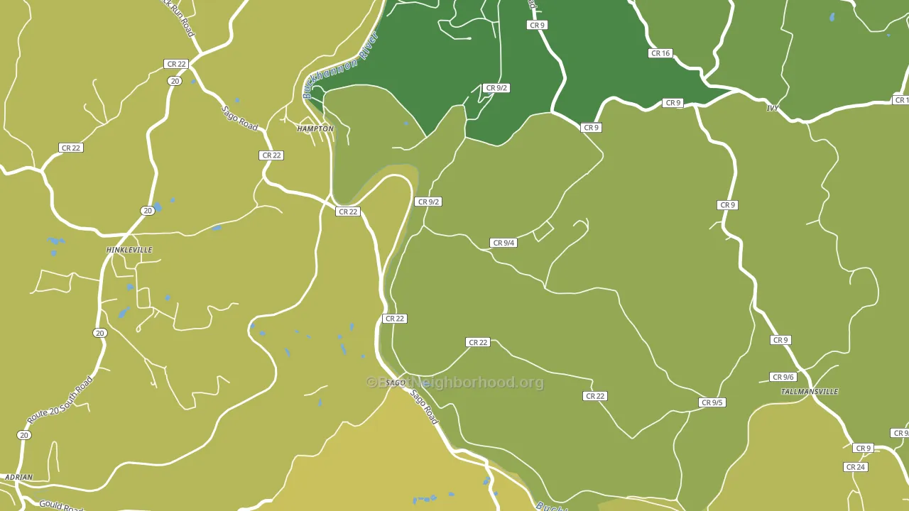 Sago, WV block-group voter-turnout map