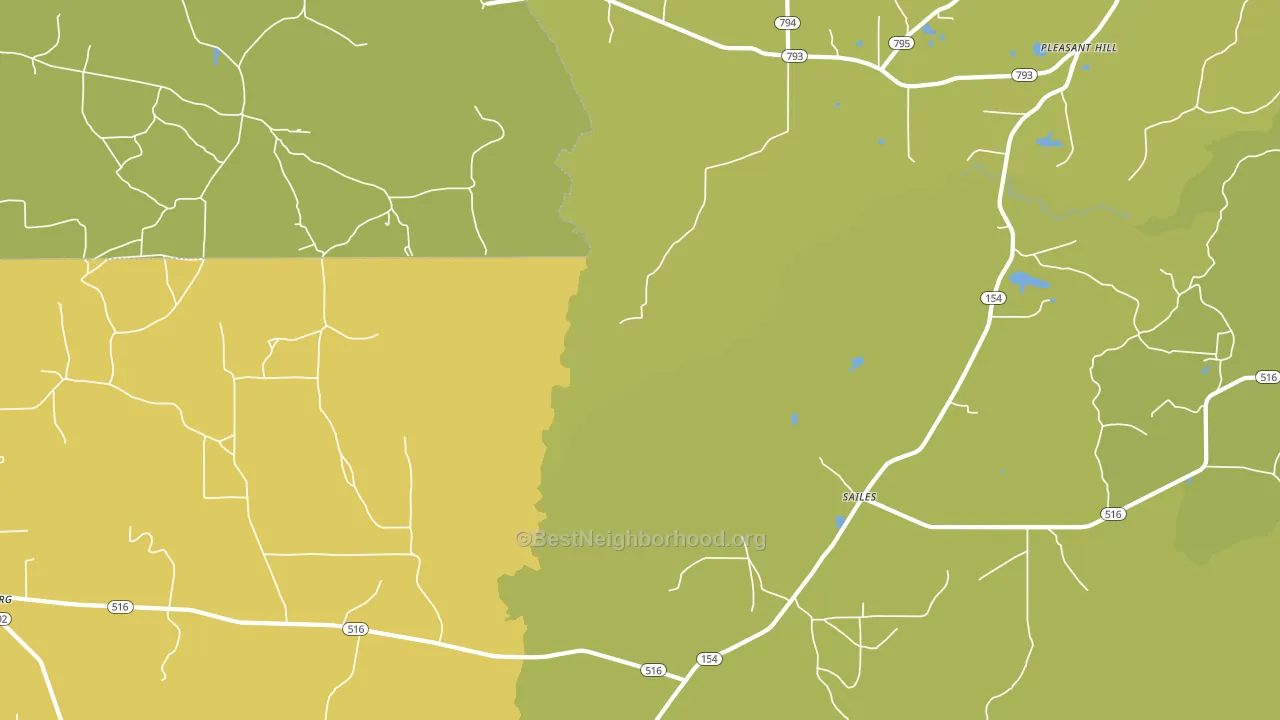 Sailes, LA block-group voter-turnout map