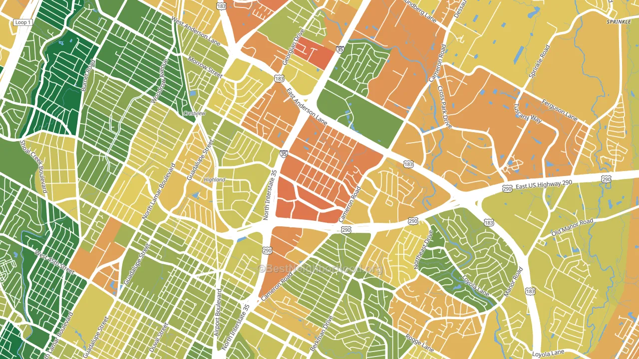 Saint Johns, Austin, TX block-group voter-turnout map