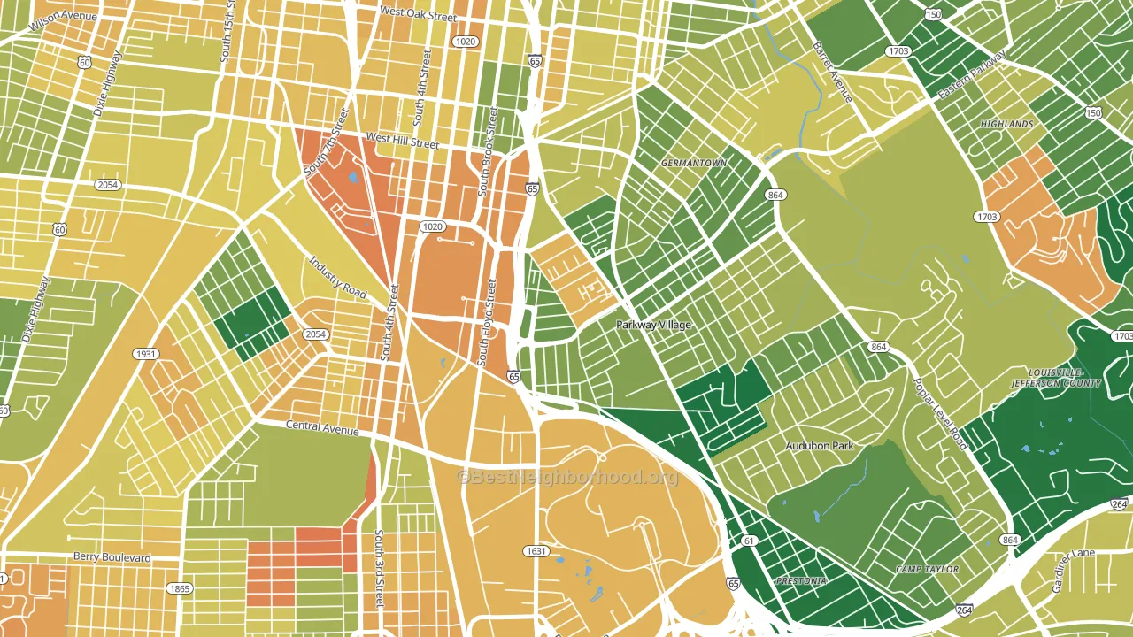 Saint Joseph, Louisville, KY block-group voter-turnout map