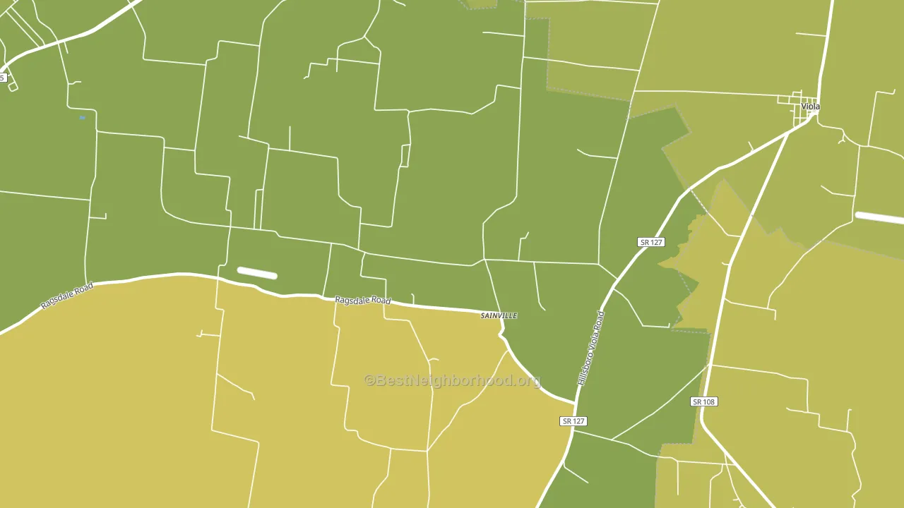 Sainville, TN block-group voter-turnout map