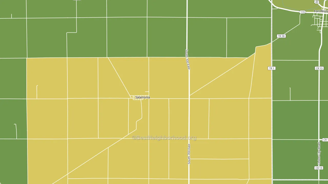 Salamonia, IN block-group voter-turnout map