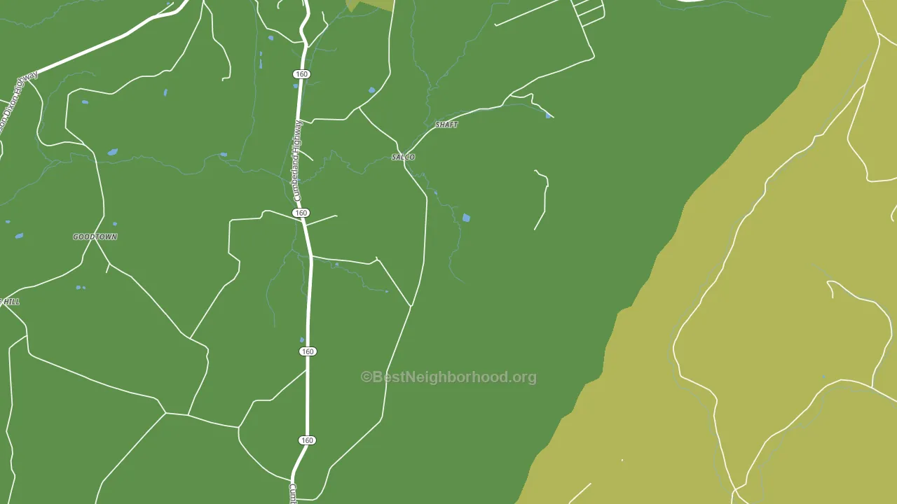 Salco, PA block-group voter-turnout map