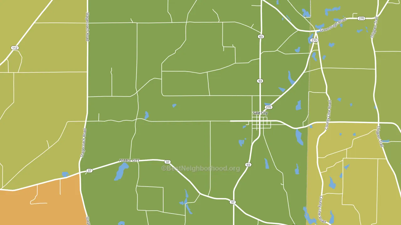 Sale City, GA block-group voter-turnout map