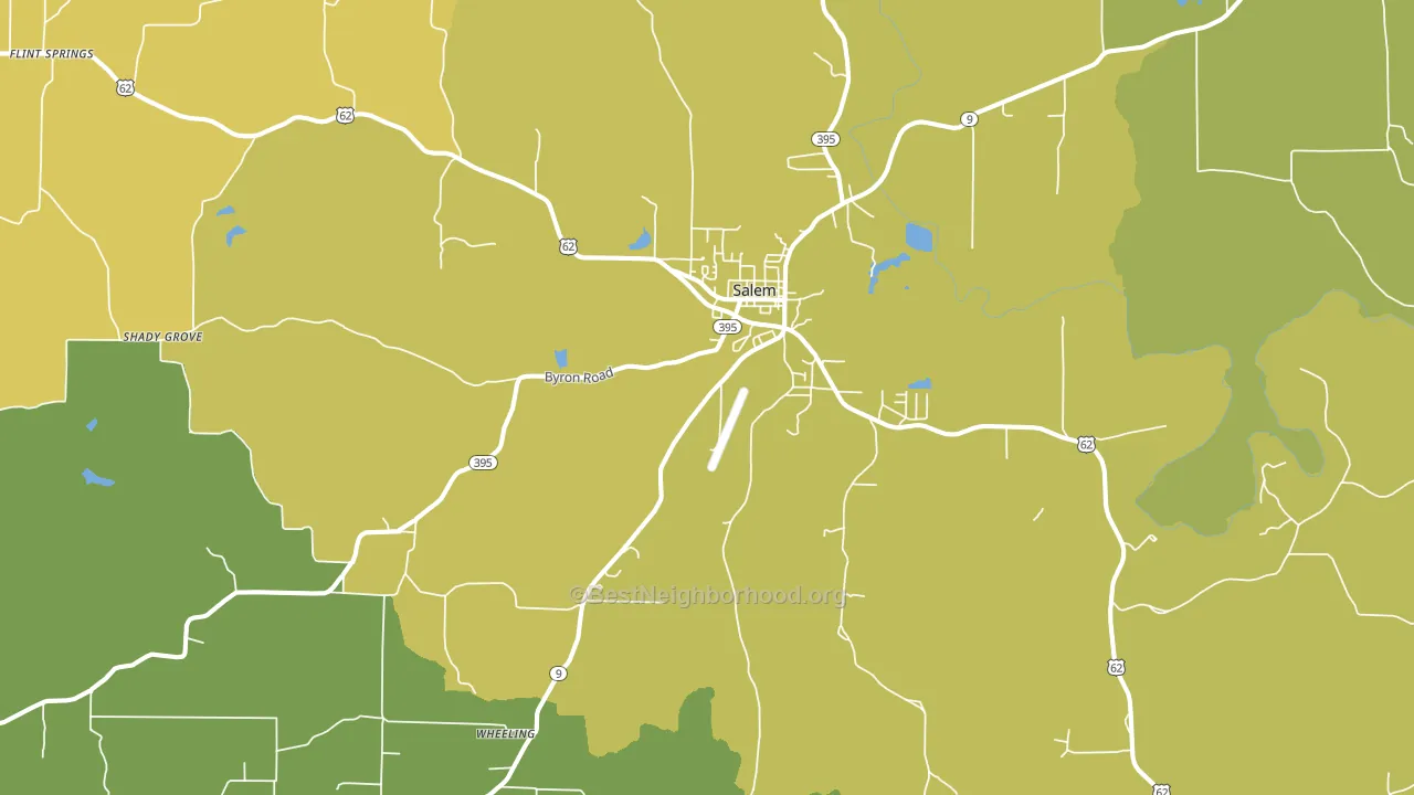 Salem, AR block-group voter-turnout map