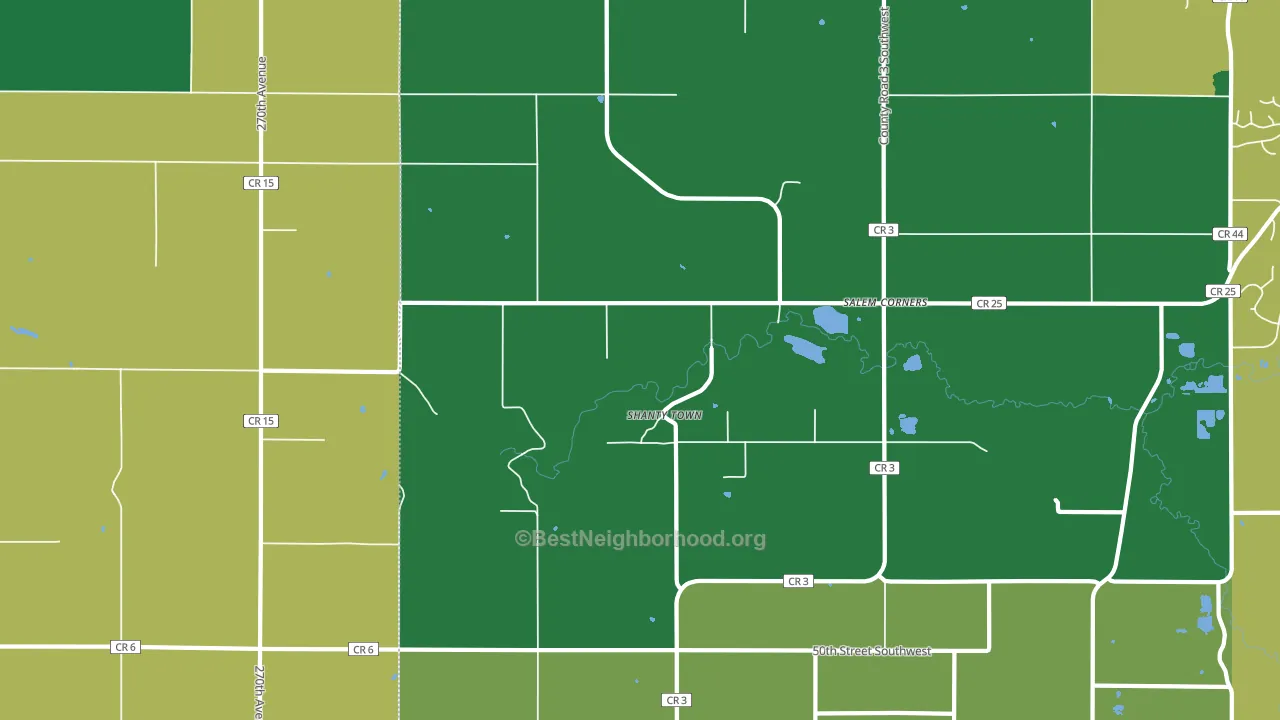 Salem Corners, MN block-group voter-turnout map