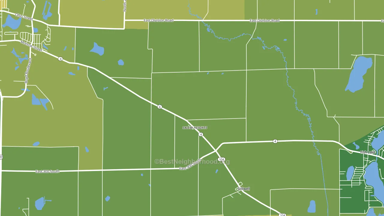 Salem Heights, IN block-group voter-turnout map