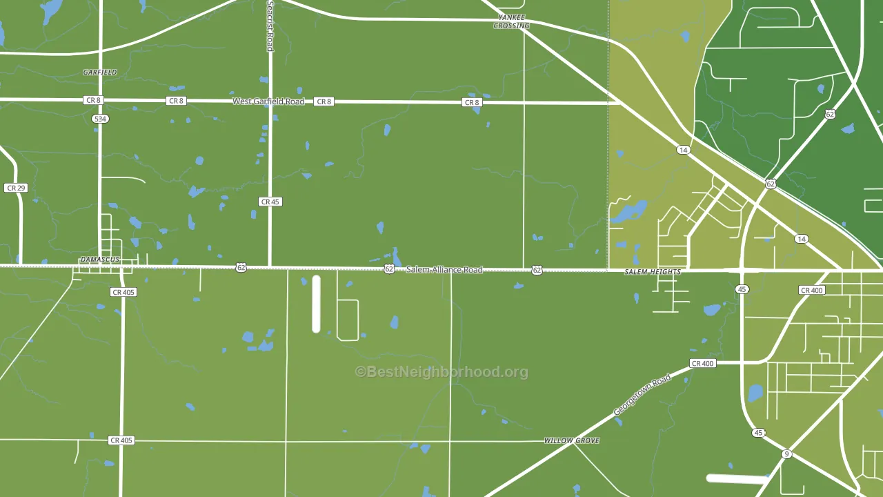 Salem Heights, OH block-group voter-turnout map