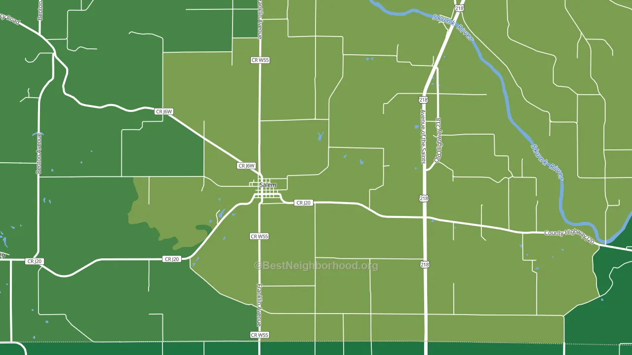 Salem, IA block-group voter-turnout map