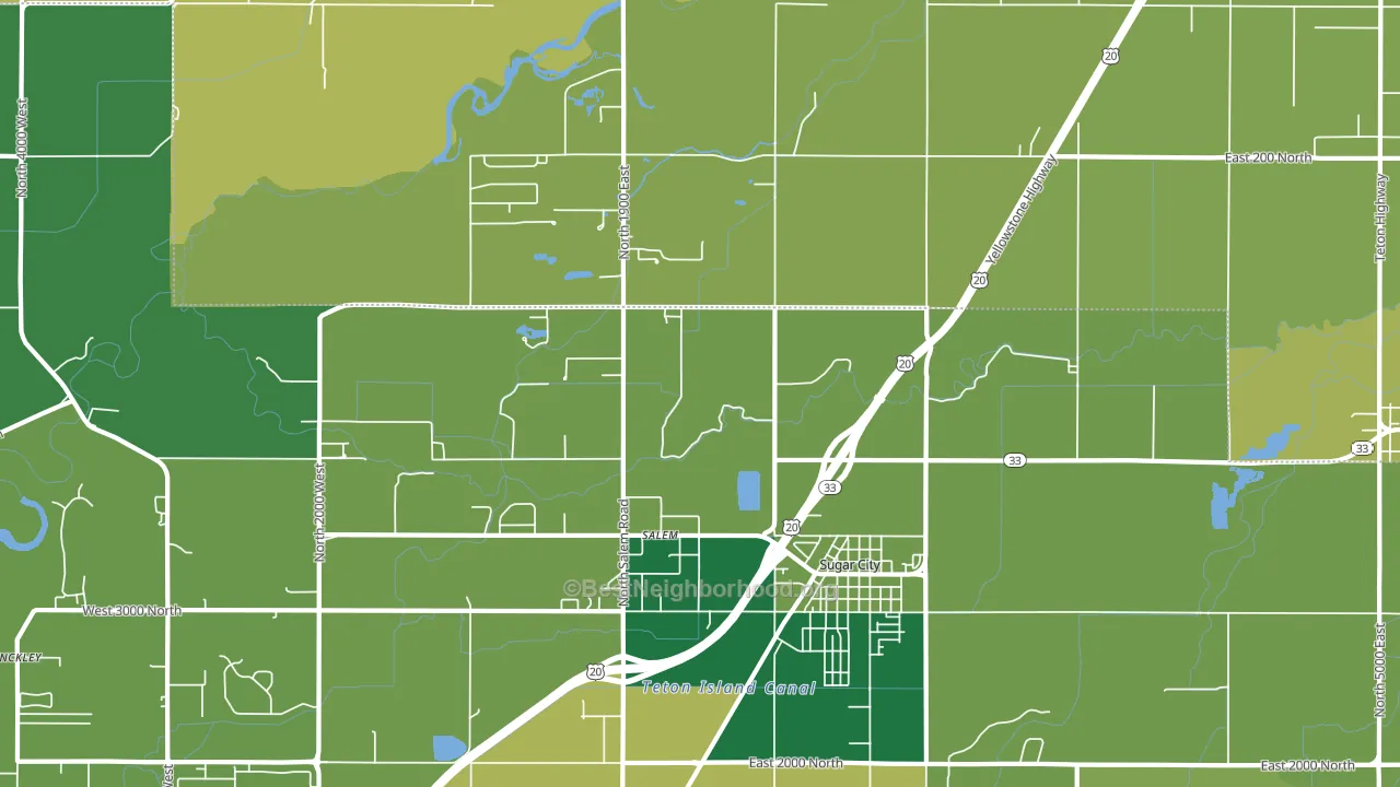 Salem, ID block-group voter-turnout map