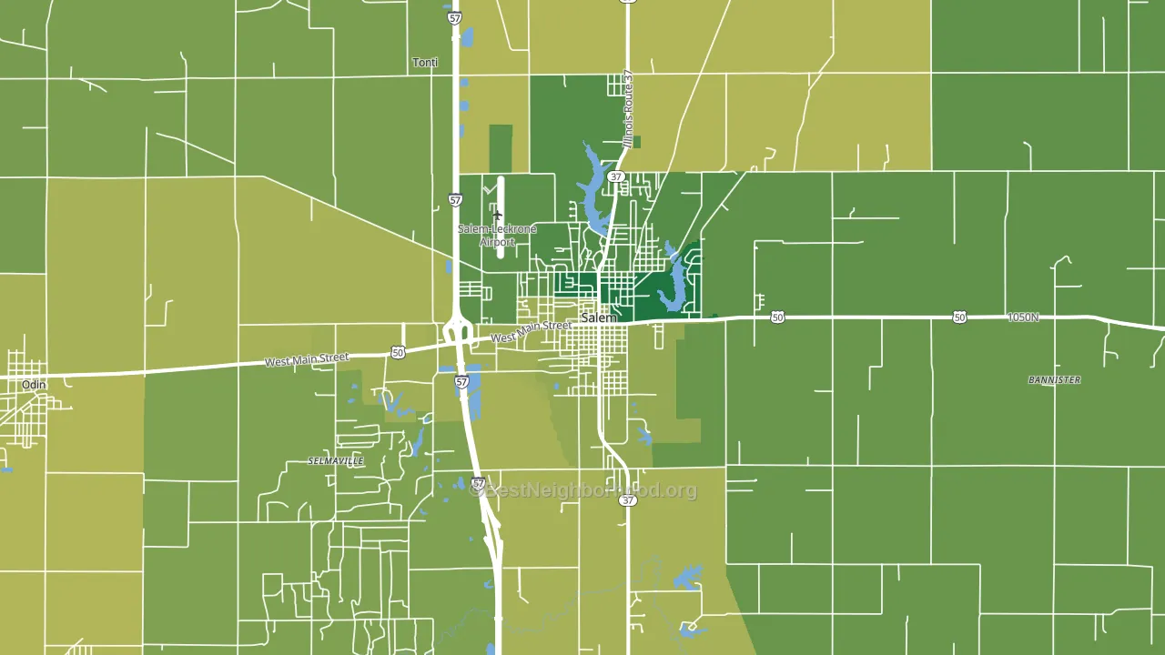 Salem, IL block-group voter-turnout map