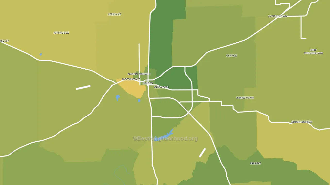 Salem, IN block-group voter-turnout map