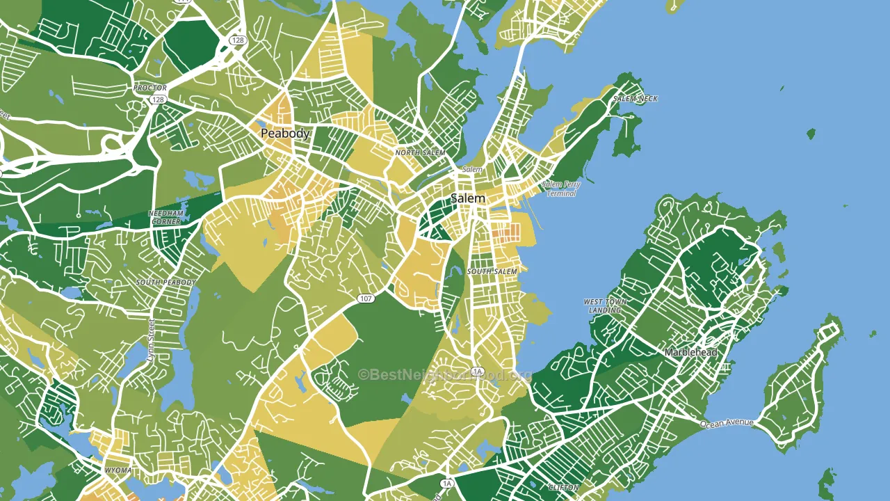 Salem, MA block-group voter-turnout map