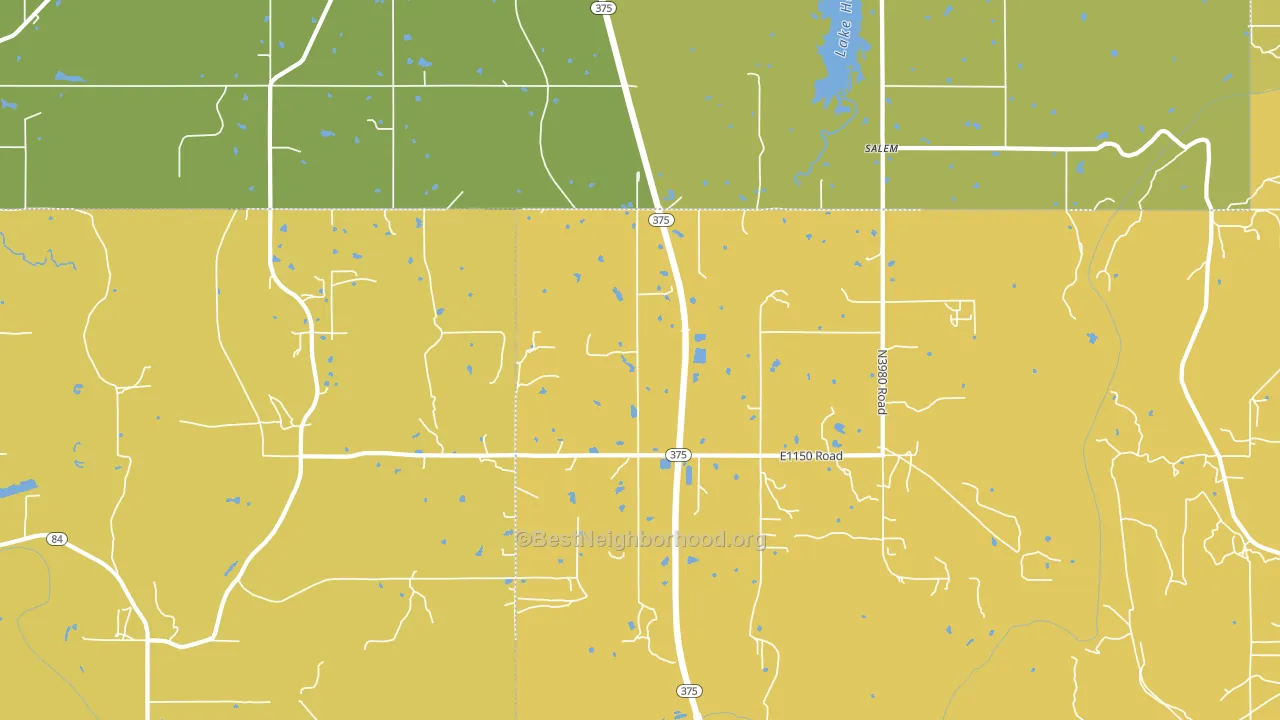 Salem, OK block-group voter-turnout map